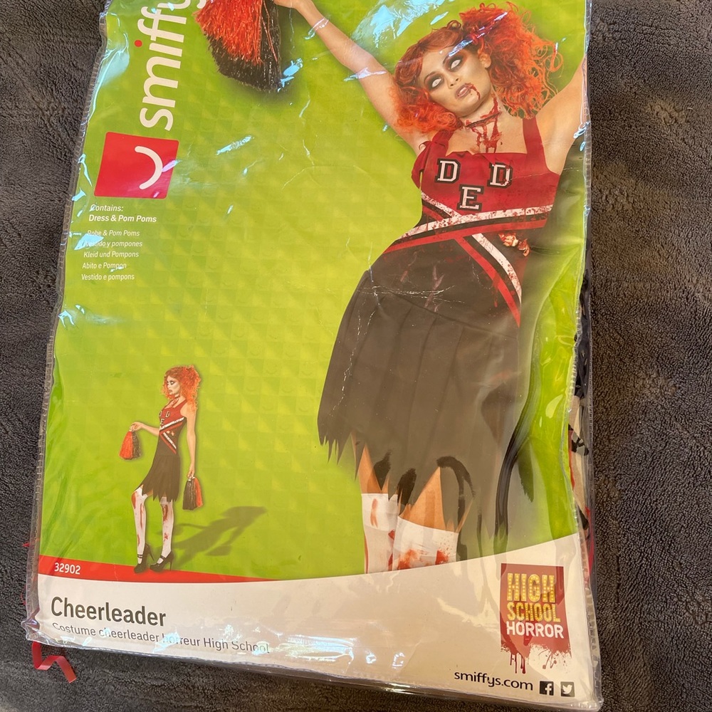 Zombie cheerleading costume adult size medium